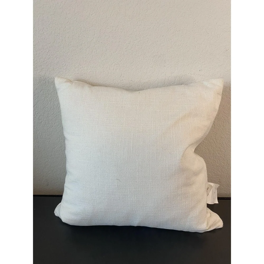 Devi Designs Cotton Throw Pillow White w/ Gold Snowflake Design & Feather Fill